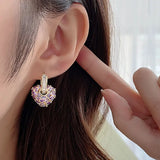HUAMI Disassembly Buckle Drop Earrings Heart Sweet Exquiste Light Luruly Jewelry