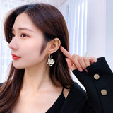 Double Layer Square Princess Earrings Women Jewelry