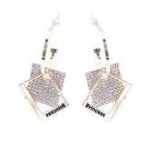 Double Layer Square Princess Earrings Women Jewelry