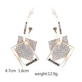 Double Layer Square Princess Earrings Women Jewelry