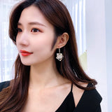 Double Layer Square Princess Earrings Women Jewelry