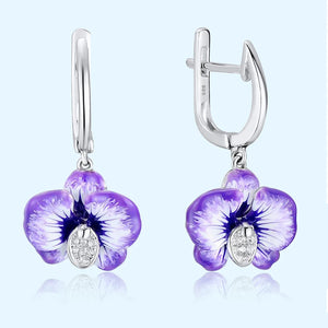 HUAMI Zircon Flower Fairy Stud Earrings Gift for Sister