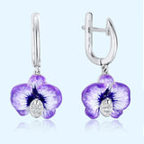 HUAMI Zircon Flower Fairy Stud Earrings Gift for Sister