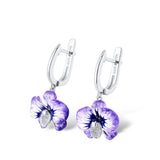 HUAMI Zircon Flower Fairy Stud Earrings Gift for Sister