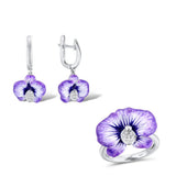 HUAMI Zircon Flower Fairy Stud Earrings Gift for Sister