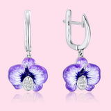 HUAMI Zircon Flower Fairy Stud Earrings Gift for Sister