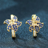 HUAMI Flower Fairy Stud Earrings for Women French Classic Jewelry Brincos Femini