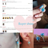 HUAMI Flower Fairy Stud Earrings for Women Ins Zircon Christmas Gift