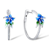 HUAMI Flower Fairy Stud Earrings for Women Ins Zircon Christmas Gift