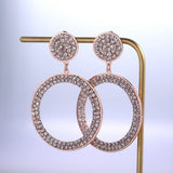 HUAMI Round Drop Earrings Rhinestone Nightclub Party Jewelry