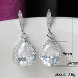 HUAMI Dripping Zircon Crystal Earrings for Bride Party