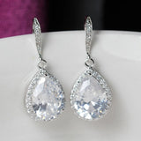 HUAMI Dripping Zircon Crystal Earrings for Bride Party