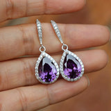 HUAMI Dripping Zircon Crystal Earrings for Bride Party