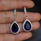 HUAMI Dripping Zircon Crystal Earrings for Bride Party
