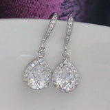 HUAMI Dripping Zircon Crystal Earrings for Bride Party