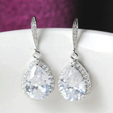 HUAMI Dripping Zircon Crystal Earrings for Bride Party