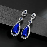 HUAMI Long Dangle CZ Zirconia Earrings