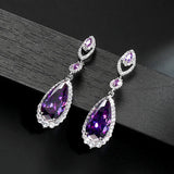 HUAMI Long Dangle CZ Zirconia Earrings