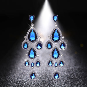 HUAMI Long Water Drop Earrings Multicolor Christmas Style Jewelry