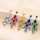 HUAMI Long Water Drop Earrings Multicolor Christmas Style Jewelry
