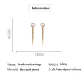 HUAMI Natural Pearl Earrings Tassel Women Fine Jewelry Two Wear Silver Needle