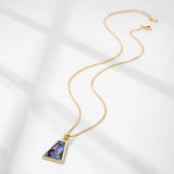 HUAMI Natural Shell Inlay Pendant Necklace Geometric Plated Chain Jewelry