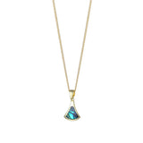 HUAMI Natural Shell Inlay Pendant Necklace Geometric Plated Chain Jewelry