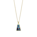 HUAMI Natural Shell Inlay Pendant Necklace Geometric Plated Chain Jewelry