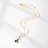 HUAMI Natural Shell Inlay Pendant Necklace Geometric Plated Chain Jewelry