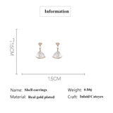 HUAMI Fan Shaped Drop Earrings Shell Silver Needle Jewelry Women