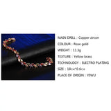 HUAMI Rose Bangles Colorful Crystal for Women Jewelry Pulseiras