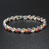 HUAMI Rose Bangles Colorful Crystal for Women Jewelry Pulseiras
