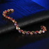 HUAMI Rose Bangles Colorful Crystal for Women Jewelry Pulseiras