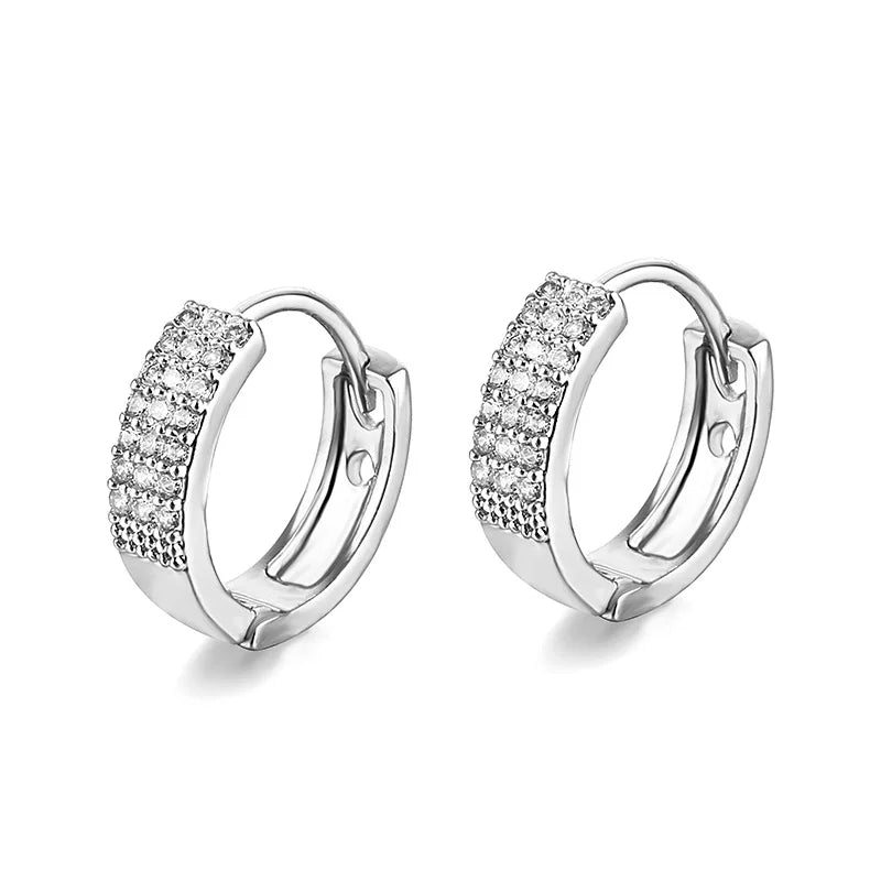 HUAMI Rose Silver Geometric Earrings for Women