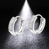 HUAMI Rose Silver Geometric Earrings for Women