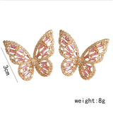 HUAMI Silver 925 Butterfly Earrings Hollowed Out Women Party Earrings