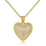 HUAMI Heart Pendant Necklace Sweet Zircon Collier Femme Wedding Party