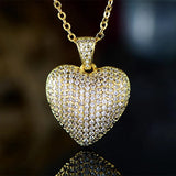 HUAMI Heart Pendant Necklace Sweet Zircon Collier Femme Wedding Party