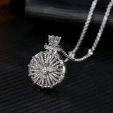 HUAMI Necklace Pendant Perfume Bottle Silver Bead Chain Sweater Jewelry