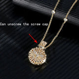 HUAMI Necklace Pendant Perfume Bottle Silver Bead Chain Sweater Jewelry