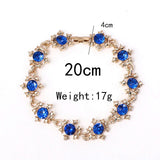 HUAMI Women's Crystal Gemstone 14K Plated Bracelet