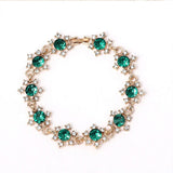 HUAMI Women's Crystal Gemstone 14K Plated Bracelet