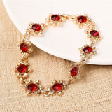 HUAMI Women's Crystal Gemstone 14K Plated Bracelet