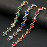 HUAMI Women's Crystal Gemstone 14K Plated Bracelet