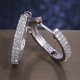 HUAMI Women's Silver CZ Wedding Rings Charming Party Jewelry
