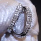 HUAMI Women's Silver CZ Wedding Rings Charming Party Jewelry