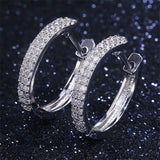 HUAMI Women's Silver CZ Wedding Rings Charming Party Jewelry