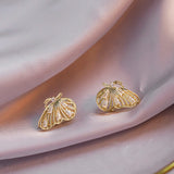 HUAMI14K Butterfly Hollow Wing Earrings for Women