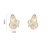 HUAMI14K Butterfly Hollow Wing Earrings for Women