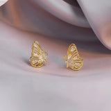 HUAMI14K Butterfly Hollow Wing Earrings for Women
